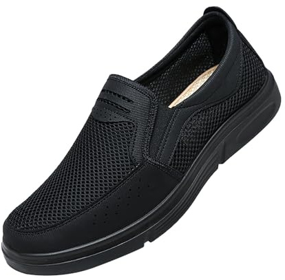 Zapatos de verano ligeros para hombre, de malla, transpirables, con cordones, cómodos, suela plana, para caminar, para el tiempo libre, sin monocolor, cómodos, informales