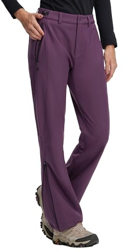 Pioneer Camp Softshellhose Damen Gefüttert Wasserabweisende Wanderhose | Warm,Winddicht,4-Wege-Stretch,Verstellbarer Bund,Beinreißverschlüsse Für Zwei Passformen,Sichere Taschen,Wandern Und Ski