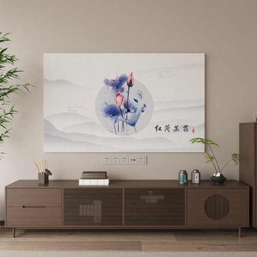 HSTANGKY TV-Abdeckung Für Innenbereich Für LCD LED Wandmontierte TV-Bildschirmabdeckung TV-Bildschirmschutzabdeckung Tuch Moderne TV-Staubabdeckung Wohnzimmerdekoration-flower4||37-39inch
