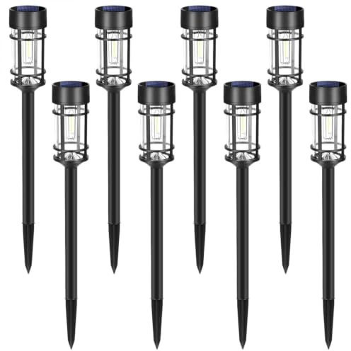 Linxor - Lot de 2, 4 ou 8 lampes solaires extérieures à planter, éclairage LED - Noir