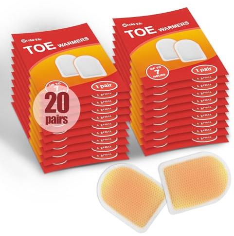 Toe Warmers for Feet, Long Lasting Safe Natural Odorless Air Activated Foot Warmers Up to 7 Hours of Heat, Disposable Toe Warmers Hot Hands Feet for Men Women, 20 Pairs