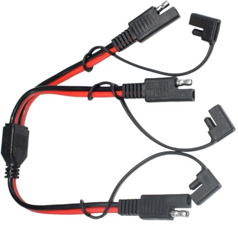 HEMOTON SAE Power Extension Cable 1 to 2 Splitter Wire Quick Connect Plug, Automotive SAE Disconnect Extension Cord for Car Battery and Solar Panel Applications