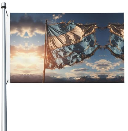 Bandera de 36 x 60 pulgadas, bandera azul y blanca impresa para exteriores, adecuada para el Día de la Independencia/fiestas y otras celebraciones temáticas