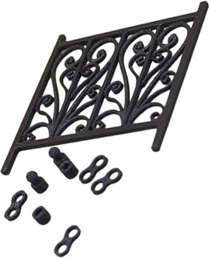 Hsioluted Delicate Flower Pattern Doll House Balcony Railing Model Figure for Scene Arrangement Craft Project Accessories Doll House Landscaping