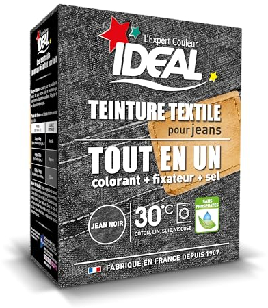 Ideal Teinture Textile Tout en un 350 g Jean Noir