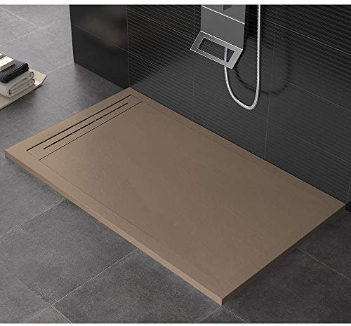 Receveur de douche 70 x 80 cm en pierre Maier Oasis Moka