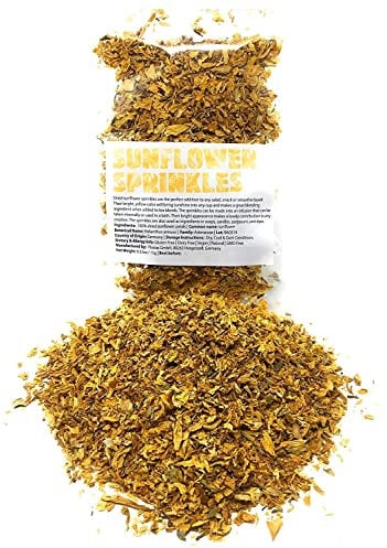 Dried Sunflower Sprinkles from Germany | Net Weight: 0.52oz / 15g | Perfect addition to any salad, snack or smoothie bowl - Sprinkles for ingredients in soaps, candles & potpourri