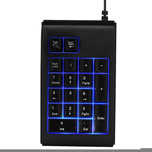 Topiky USB-Ziffernblock mit 19 kabelgebundenen Tasten und mechanischem Touch-Feeling (10 Millionen Klicks), Nummernblock, Plug-and-Play
