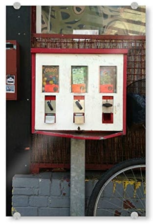 artboxONE Acrylglasbild 30x20 cm Rock The Kitchen 10 Pfennig Maschine - Bild Kaugummiautomat 80er 90er