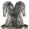 CBAM Set Buchstützen Pferde aus natürlichem Marmor, grau, italienisch, Buchend-Set in italienischer Gray, natürliches Marble, Höhe 22 cm