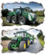 2Pcs Wandtattoo Traktor Trecker 3D Effekt XXL Wandaufkleber Fenster Selbstklebend für Junge Kinderzimmer Groß 1000mmx600mm