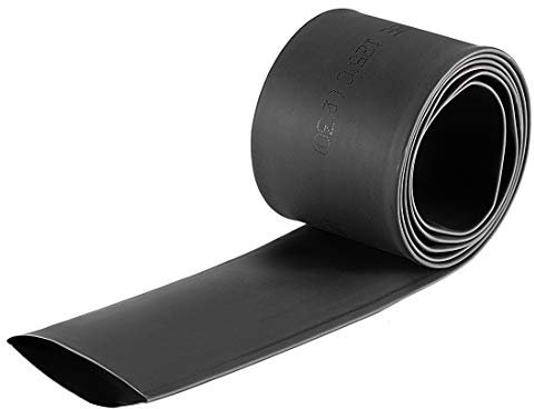 sourcing map Heat Shrink Tubing, 30mm Dia 50mm Flat Width 2:1 rate Shrinkable Tube Cable Sleeve 1m - Black