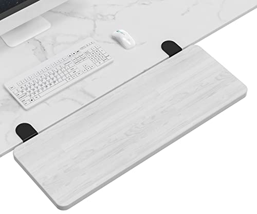 Ergonomics Desk Extender Tray, 29.5x9.5 Punch-Free Clamp on, Foldable Keyboard Drawer Tray, Table Mount Armrest Shelf, Computer Elbow Arm Support