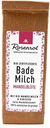 Rosenrot Naturkosmetik - Bademilch - Mandelblüte - Mit Bio-Mandelmilch & Hibiskus - Zarter Mandelblütenduft - 100% natürlichen Ursprungs
