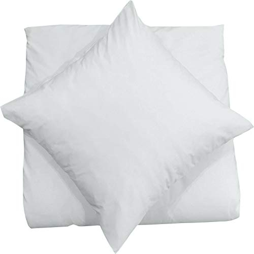 Mixibaby Kissenbezug 40X40 2er Set Dekokissen Kissenhülle Kissen Bezug 100% Baumwolle, Farbe:Hellgrau