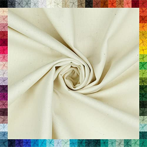 VmG-Store Baumwollstoff Uni 100% Baumwolle Oeko-Tex Meterware ab 50cm über 70 Farben zur Auswahl (06 Natur, 50 x 148cm)