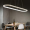 Bellastein Pendelleuchte Oval Esstisch Büro Lampen, LED Hängeleuchte Dimmbar Deckenleuchte mit Fernbedienung, Modern Ring Design Kronleuchter für Esszimmer Küchenlampe Blendfrei (L70cm, Weiss)…