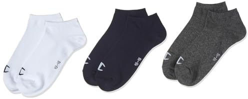 Champion Core 3PP Sneaker Casual Socks, Navy, White, Light Heather Grey, 39-42 (Pack of 3)