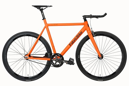 FabricBike Light - Fixed Gear Fahrrad, Single Speed Fixie Starre Nabe, Aluminium Rahmen und Gabel, Räder 28, 4 Farben, 3 Größen, 9.45 kg (Größe M) (S-50cm, Light Army Orange)