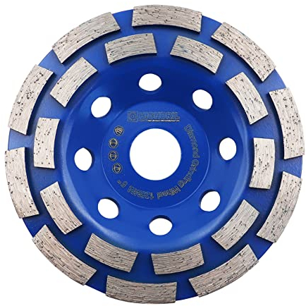 HIGHDRIL Disque Diamant Meuleuse 125mm - Double Rangée Meule pour Ponçage et Polissage du Béton Maçonnerie Granit Marbre Pierre Naturelle