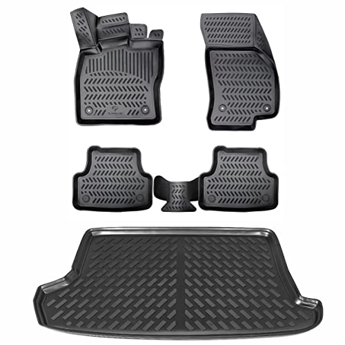 ELMASLINE 3D Gummimatten + Kofferraumwanne Set für Hyundai Tucson 2021-2025 | Hoher Rand | Passt Nicht in Plug-In-Hybrid! | Modelle Ohne Subwoofer