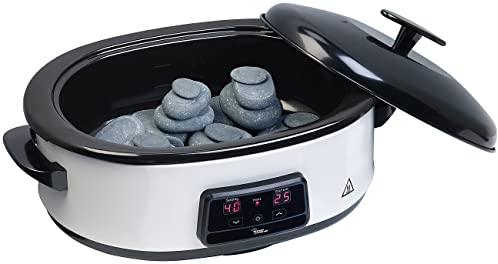 newgen medicals Hot Massage: Hot-Stone-Set mit digitaler Steuerung, 23 Steinen & Abschalt-Automatik (Stone Sets inkl Wärmegeräte, Gerät, Geschenk)