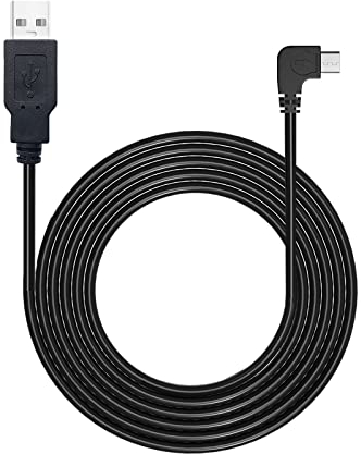 Dash Cam Power Cord,Micro USB 11.5ft Long Charging Cable for Dashcam Mirror Cam,USB to Micro USB Car Camera Charger Wire,90 Degree Angle Power Cord Adapter