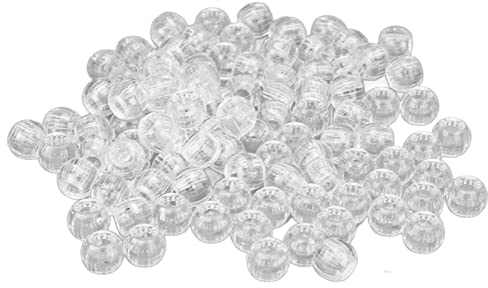 100pcs Hair Braiding Beads Plastics Large Hole Section 12mm Dreadlocks Hair Braid Beads (Transparent)