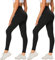 AMIYOYO Leggings Damen 2er Pack Sporthose Fahrradhose High Waist Leggins Blickdicht Elastische Weiche Bauchweg Hosen für Yoga Fitness Outdoor Freizeit(Schwarz*2,L-XL=DE42-48)