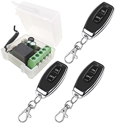 DieseRC Relè di Radiocomando Interruttore 433 MHz 220V 230V 1 Canale Con 3 Trasmettitori Telecomandi - Contatti Potenziale-Libero Controller