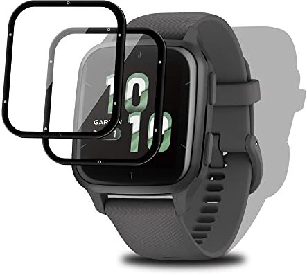 PaceBid 2 Pack Pellicola Protettiva Compatibile con Garmin Venu Sq 2, 3D Piena Copertura Pellicola Vetro Temperato [Anti-graffio] [9H Durezza] [Senza Bolle] per Garmin Venu Sq 2