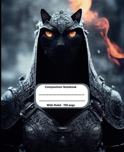 Cat Warrior Composition Notebook : Cat Warrior Book, College Regulatory Handbook, Liner Journal, 150 pages, 7.5 X 9.25, School Themed Book Notes