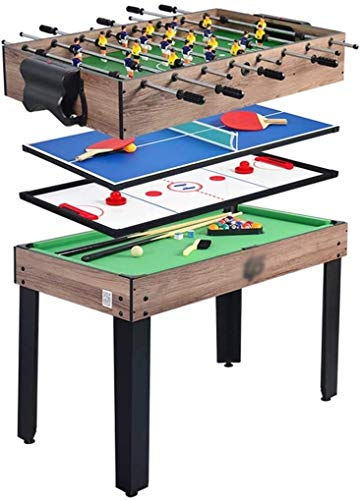 Multi-Function 4 in 1 Steady Combo Game Table, Black Eight Pool Table, air Puck Table Ice Hockey Table Multifunctional Household Four in one Pool Table (F)