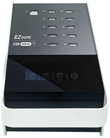 EZ DUPE 1 to 10 USB Touch Duplicator - User-friendly Touch Screen USB Flash Memory Drive Copier - Data Copy, Erase, Compare, Format Cloner (SOHO USB Touch)