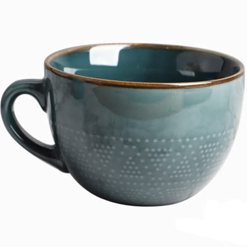 Arawat Große Tasse 700ml Tee Tassen Gross Keramik Cappuccino Tassen Groß Jumbotasse Suppenschüssel mit Henkel Kaffeetasse Groß Müslischalen mit Löffe Kaffee Tee Müsli Becher Tasse Porzellan