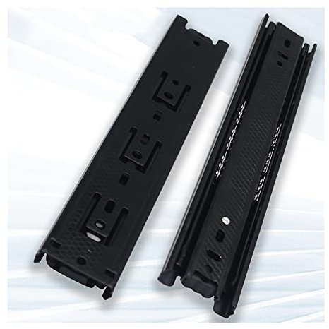 schubladenschienen 1 Paar(2er Set) Schubladenschienen Vollauszug 400mm Kugelauszug KüChenschrank SchubladenfüHrungen Schienen (Softclosing) Rollenauszug Teleskopschiene Schubladenauszug ( Color : Schw