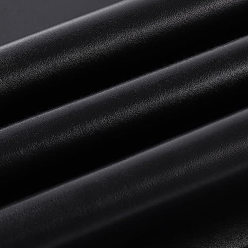 Wooqu Buchtuch aus PU-Leder, PU-beschichtet und Vliesbasis, lederähnliche Optik, weich, 43,2 x 73,7 cm, zum Buchbinden, Ziegennarben, Schwarz