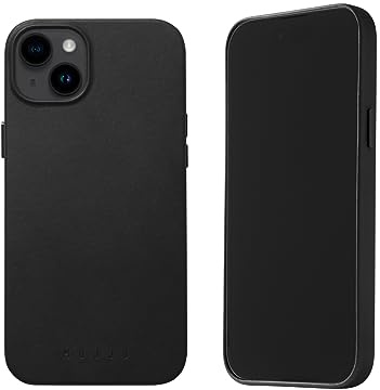 Mujjo Leder-Handyhülle, passend für iPhone 15 Plus und 14 Plus, MagSafe-kompatibel, hochwertiges europäisches Leder, verbesserter Kameralinsenschutz, hergestellt aus recycelten Materialien, schlankes