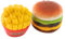 Dekohelden24 Keramik Salz- & Pfefferstreuer als Burger und Pommes, 2-teiliges Set L/B/H ca. 5 x 5 x 4 cm.