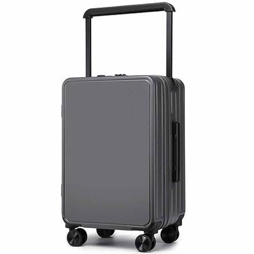 CASEGO Breiter Trolley-Koffer erhöht die Raumausnutzung, Design mit doppelter Vorderseite, einfach und modisch, geeignet für mehrere Szenarien (Dunkelgrau 24), dunkelgrau, 50