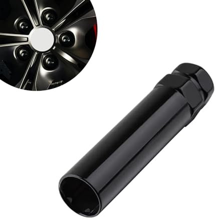 Tesnaao 1 PC Spline Lug Nut Wrench, Anti-rust Hub Anti-theft Screw Removal Socket Tool, Steel Spline Tuner Lug Nuts Key, Car Modification Tools, Universal for Most Cars (Black #7 Spline)