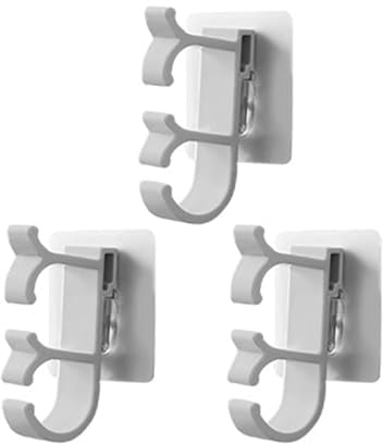 Worparsen Hose Face Guard Bracket Hose Management Hook 3pcs Wall Mounted Hose Hanger Stable Anti-skid Function Hose Holder Self-adhesive Tube Hook Hose Bracket Grey