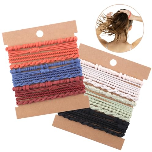 Haargummi, 24 Stück Haargummis Damen Mädchen, Elastisch Zopfgummi Schwarz, Pferdeschwanz Inhaber für Frauen Mann (6 Farben)