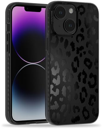 SCORPIFY for iPhone 13 Case [Compatible with MagSafe] with Matte Black Leopard Cheetah Print Design, Cute Magnetic Phone Cover for Women Girls and Men, Slim Bumper with Stylish Pattern