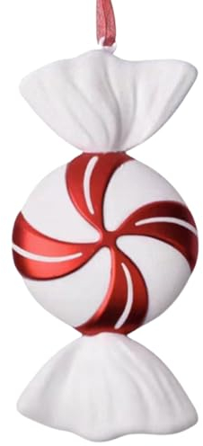 Candy Cane Dekorationen Große Weihnachtsbonbon -Ornamente hängen Weihnachtskugeln Klassische weiße und rot