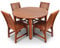 BrackenStyle Devon Hardwood Garden Dining Set - 120cm Round Table with 4 Side Chairs - Durable Commercial Quality Outdoor Patio Set