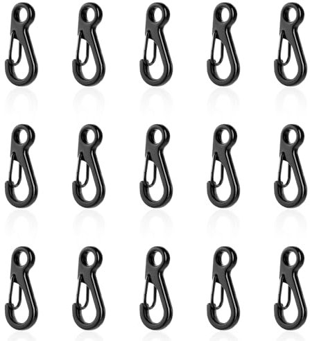 Mini Karabinerhaken, 12 Stück 25mm Mini Karabiner Schlüsselanhänger Set Karabinerhaken Mini Karabiner Klein Schlüsselkaraniner für Schlüssel, Rucksack, Camping-Zubehör