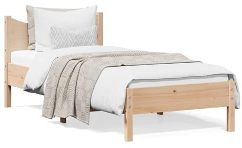 Iiaky Massivholzbett ohne Matratze 75x190 cm Holz Bett Massivholzbett Bed Frame Bettgestell Bett Holz Kiefernholz