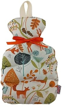 The Wheat Bag Scandi Woodland Orange Microwaveable Wheat Bag Bottle with English Lavender Scent - Hot or Cold Therapy Pack for Pain Relief & Relaxation
