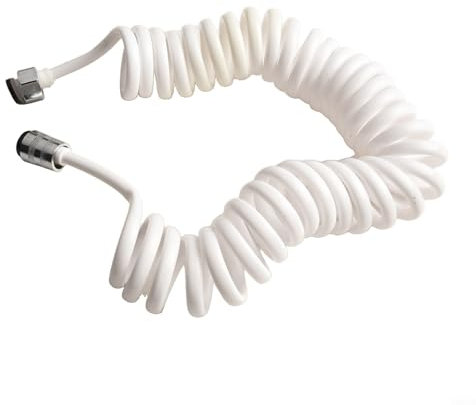 Entgoinggo Tuyau de douche flexible à ressort en polyuréthane - Design en spirale - Tuyau de douche extensible anti-étirable et anti-explosion - 3 m - Blanc